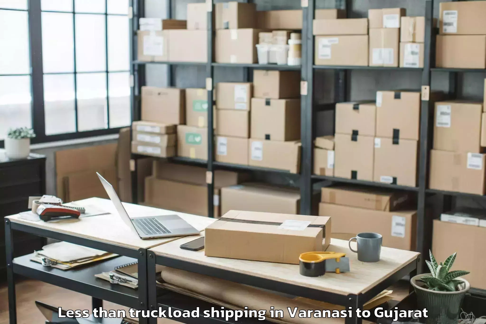 Get Varanasi to Virpur Less Than Truckload Shipping